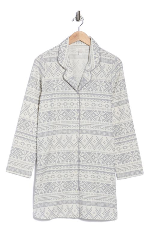 Nordstrom Rack Dreamy Tree Print Flannel Long Sleeve Nightgown In Gray