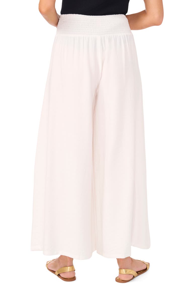Vince Camuto Smocked Waist Wide Leg Pants, Alternate, color, New Ivory