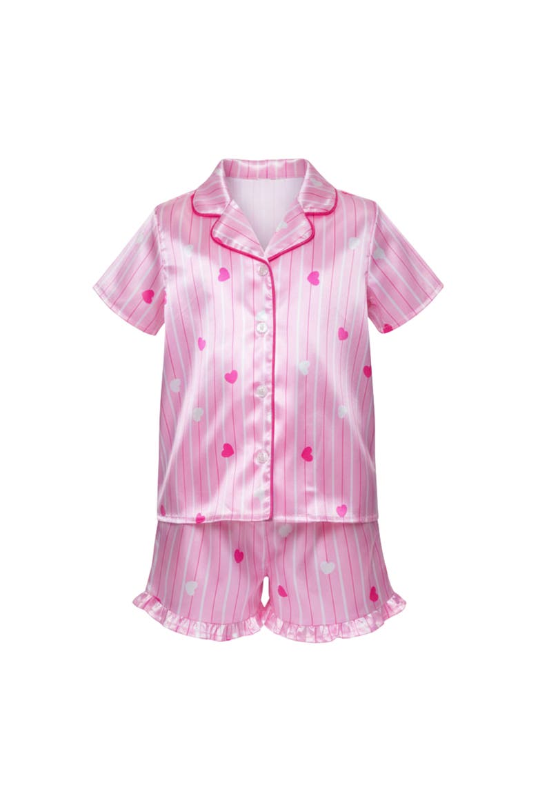 Mommy Valentine's Day Silky Heart Pajama Set, Main, color, Pink