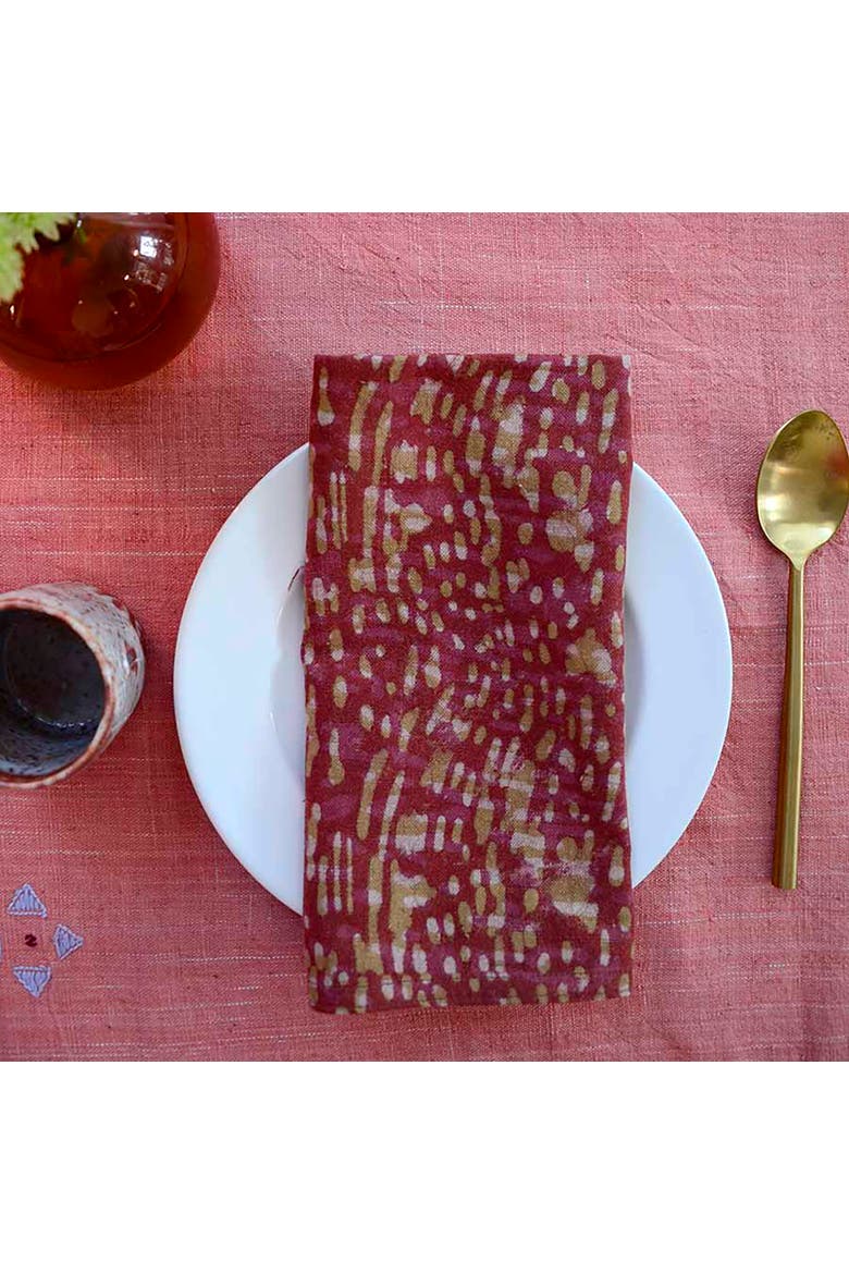 Rustic Handmade Cotton Napkins, Alternate, color, Orange