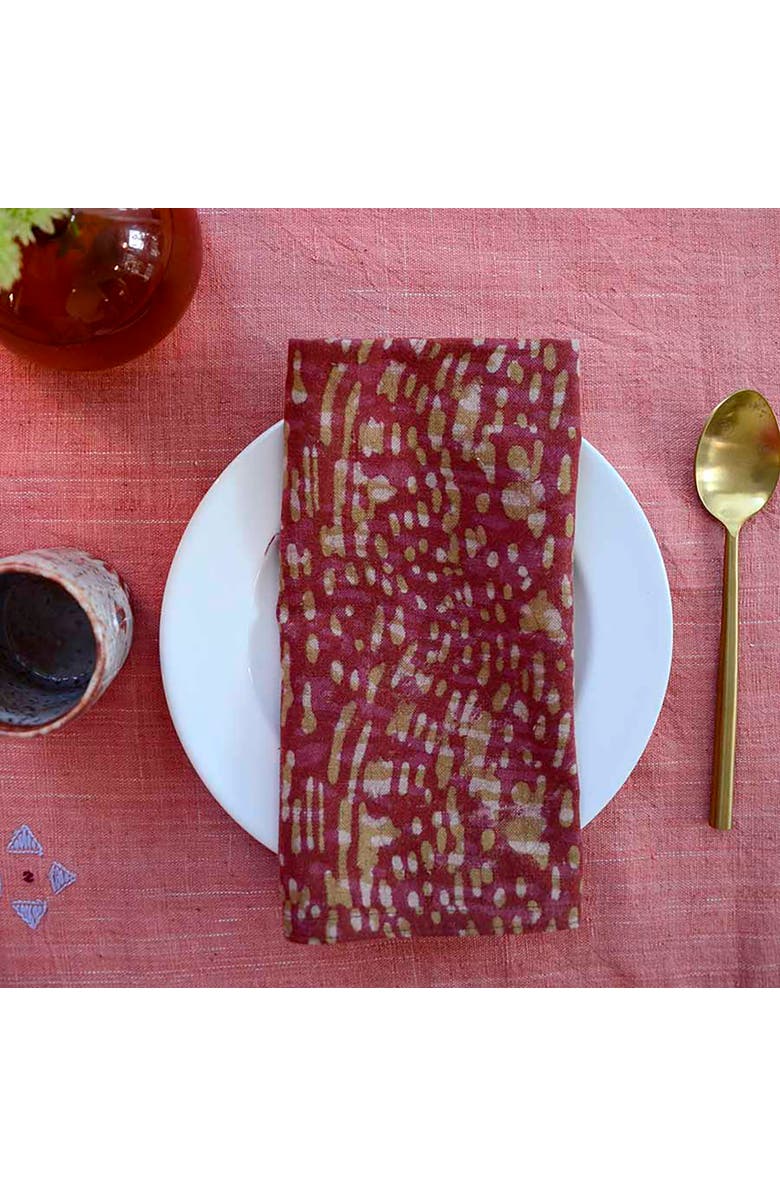 Ichcha Rustic Handmade Cotton Napkins, Alternate, color, Orange