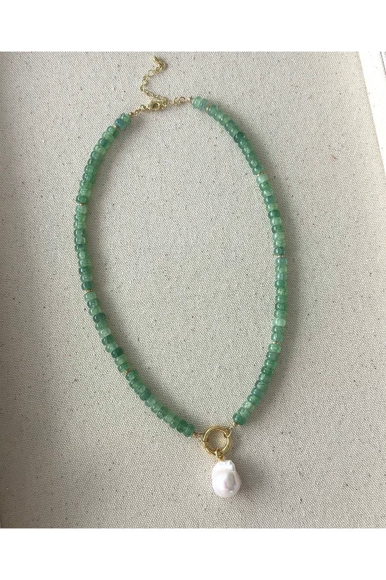 Green Goddess Pearl Necklace, Alternate, color, Green