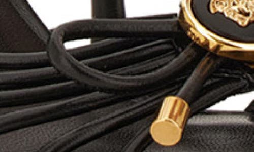 Versace Nappa Leather Sandals Strappy Design Ankle Strap In Animal Print