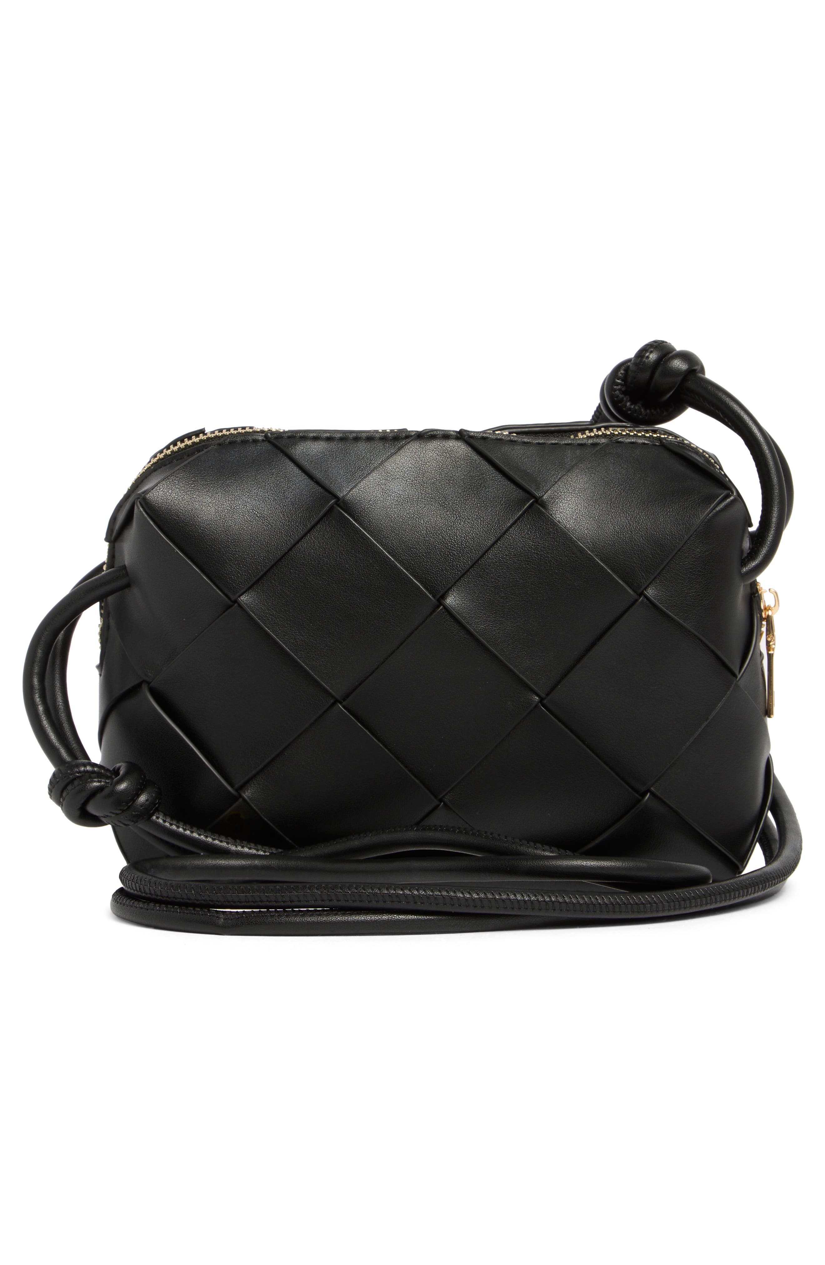 URBAN EXPRESSIONS HANDBAGS Woven Crossbody Bag, Alternate, color, Black