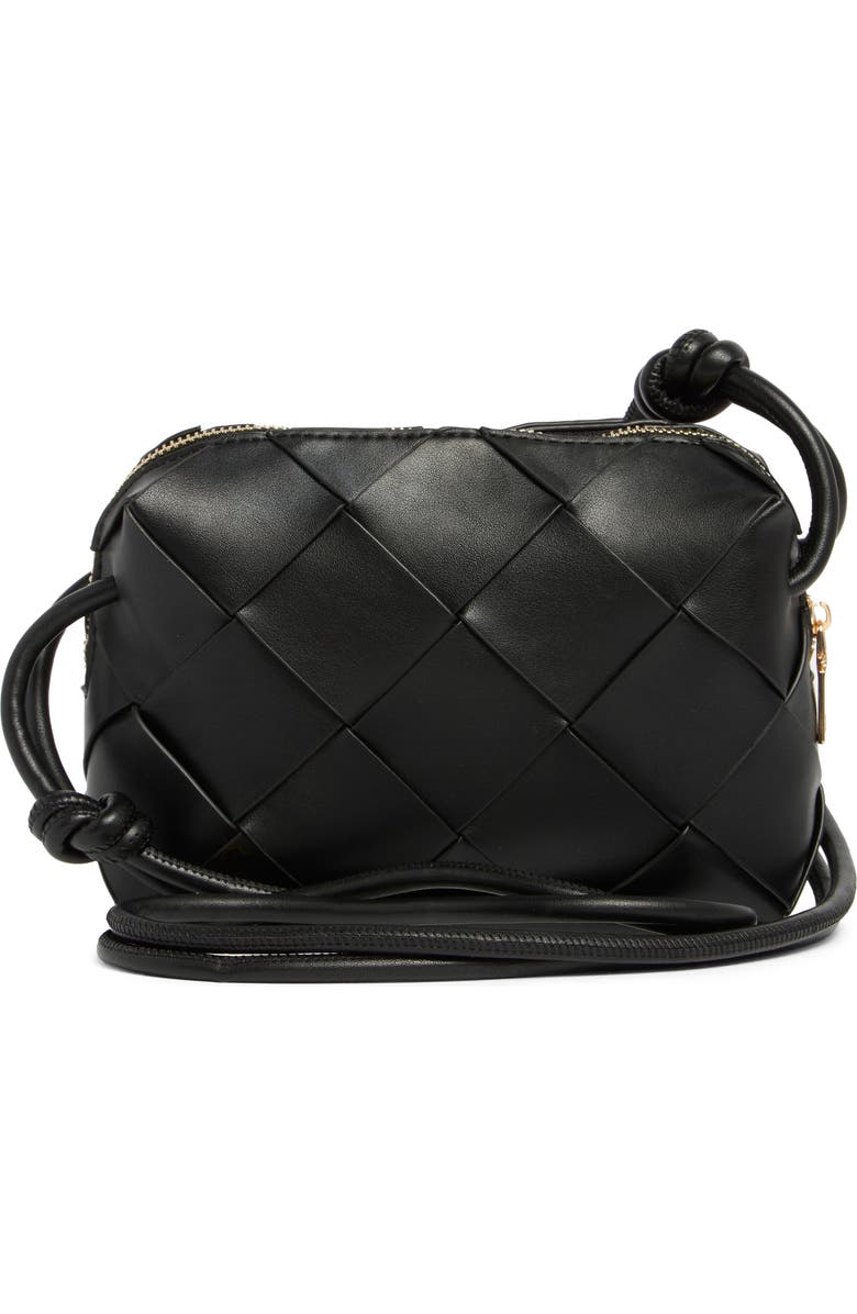 URBAN EXPRESSIONS HANDBAGS Woven Crossbody Bag, Alternate, color, Black