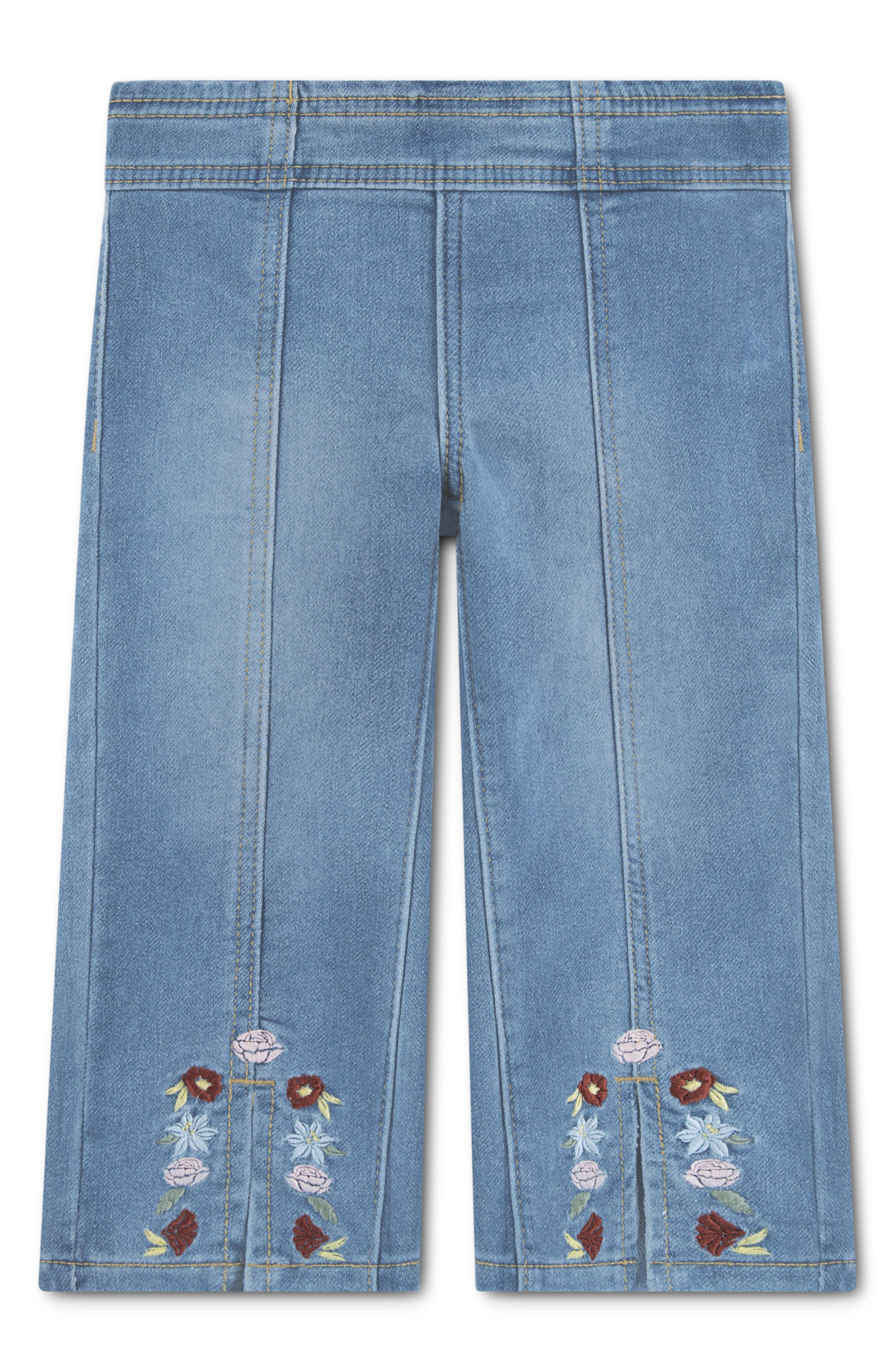 Kids' Embroidered Wide Leg Jeans