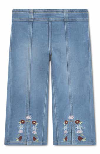 Kids' Embroidered Wide Leg Jeans