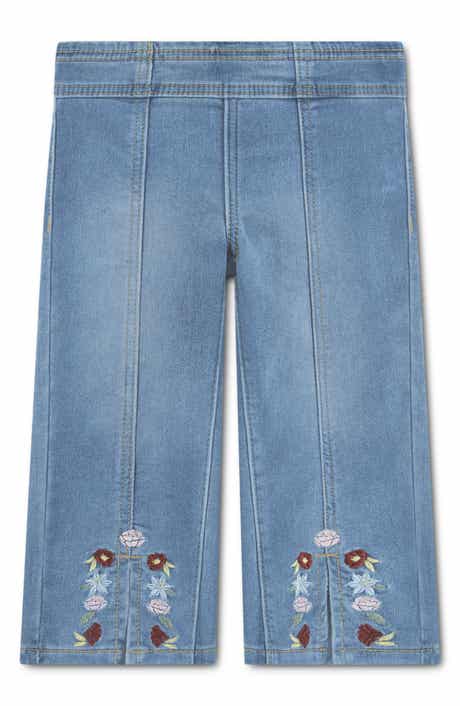 Kids' Embroidered Wide Leg Jeans