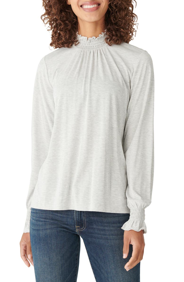 Lucky Brand Smock Detail Long Sleeve Top, Main, color,