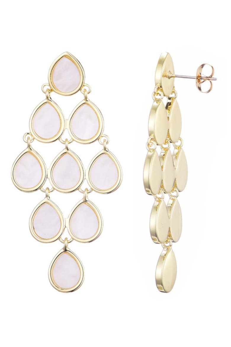 Mother of Pearl Chandelier Drop Earrings, Main, color, GOLD/ MOTHER OF PEARL