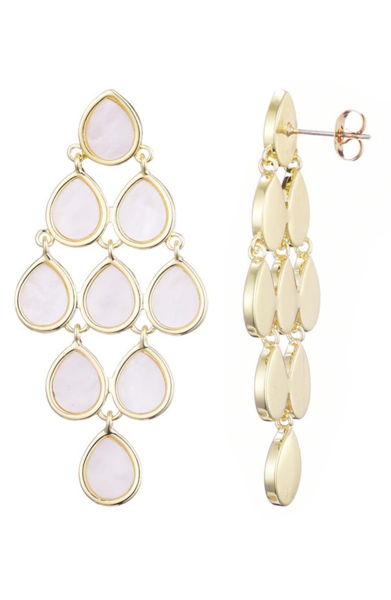 Adornia Mother of Pearl Chandelier Drop Earrings, Main, color, Gold/ Mother Of Pearl