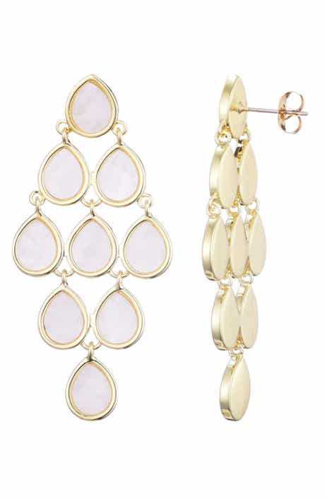 Adornia Mother of Pearl Chandelier Drop Earrings