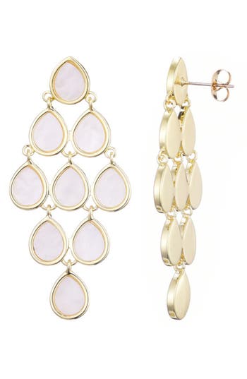 Adornia Mother Of Pearl Chandelier Drop Earrings In Gold