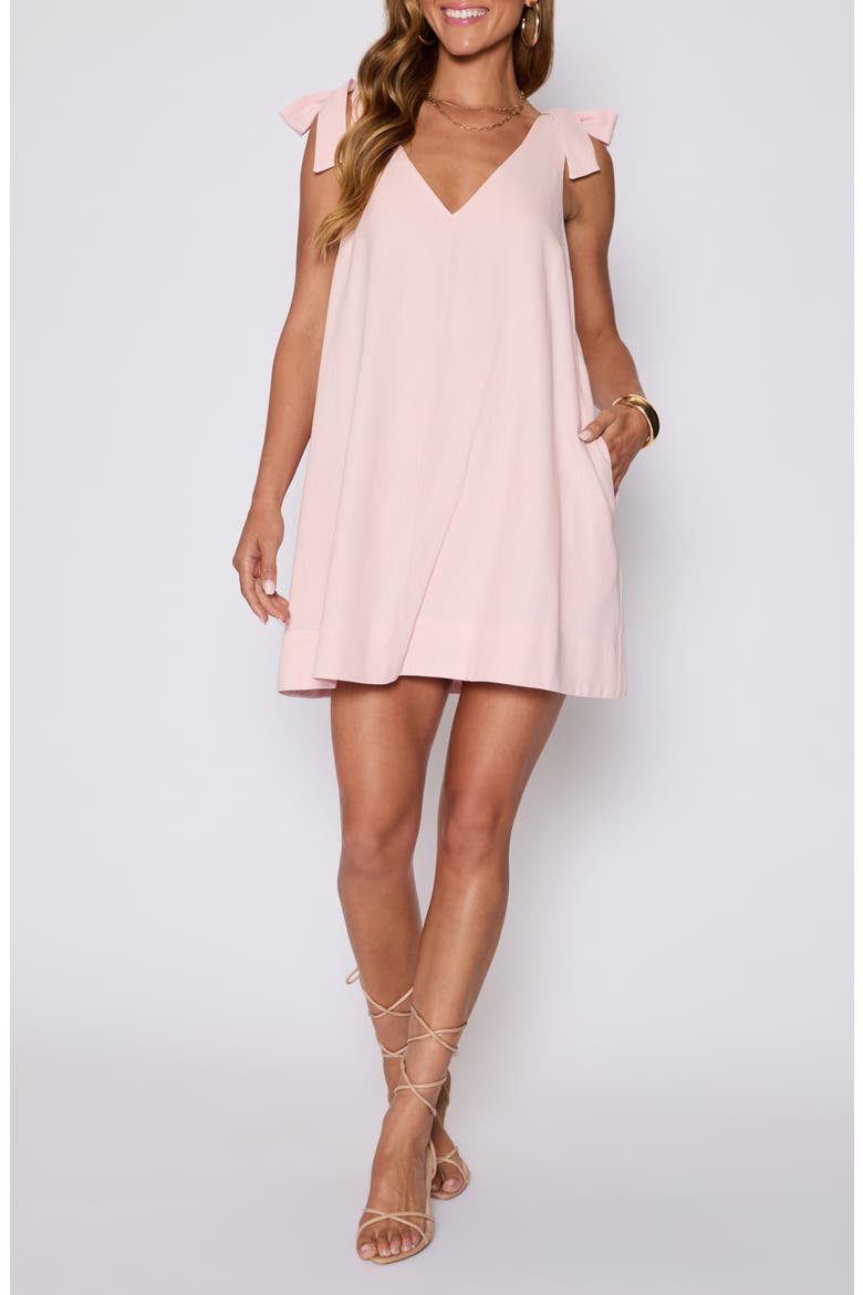 Tara Tie Shoulder Minidress (Nordstrom Exclusive), Main, color, BLUSH