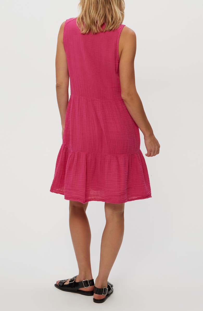 Michael Stars Daisy Cotton Gauze Babydoll Dress, Alternate, color, Pitaya