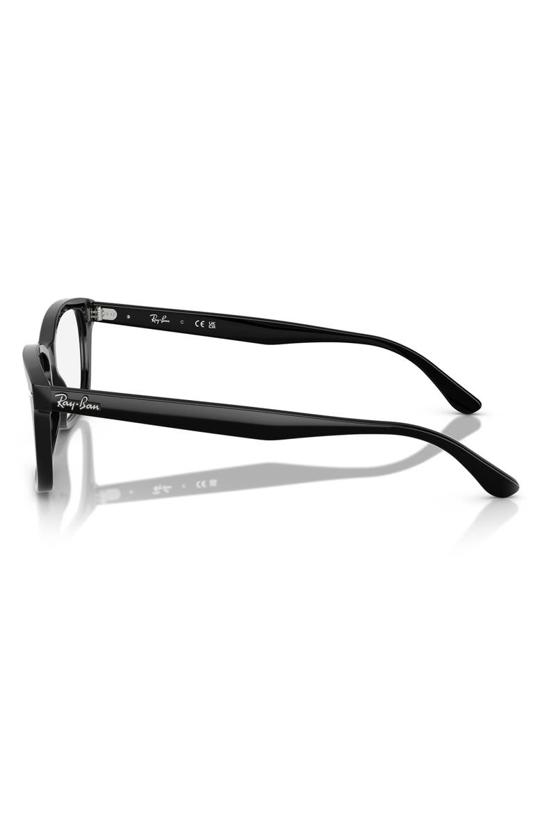 Ray-Ban 53mm Square Optical Glasses, Alternate, color, Shiny Black