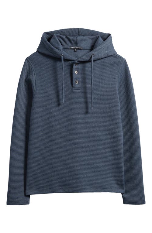 Robert Barakett Grenfell Waffle Knit Cotton Blend Hoodie In Blue