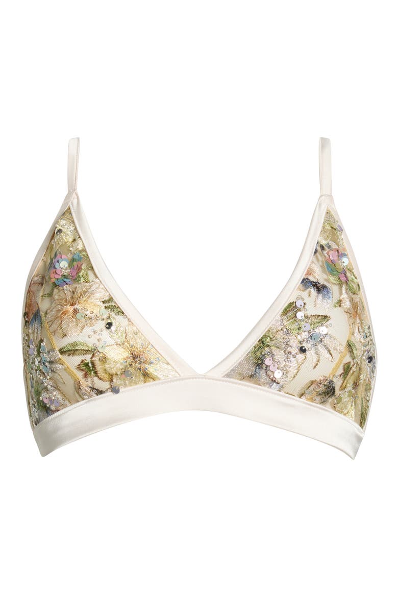 Sequin Embroidered Bralette, Alternate, color, CHAMPAGNE SPARKLE