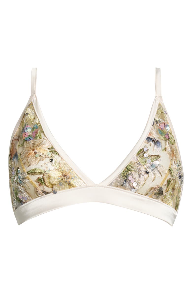 KILO BRAVA Sequin Embroidered Bralette, Alternate, color, Champagne Sparkle