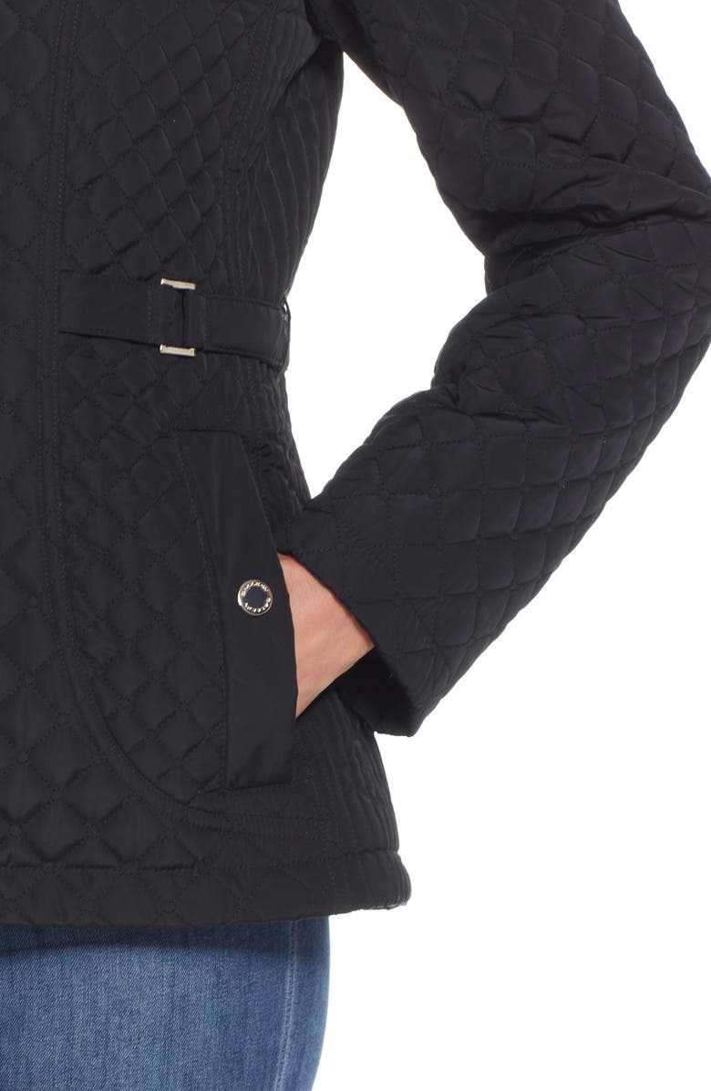 Gallery Quilted Stand Collar Jacket, Alternate, color, Black