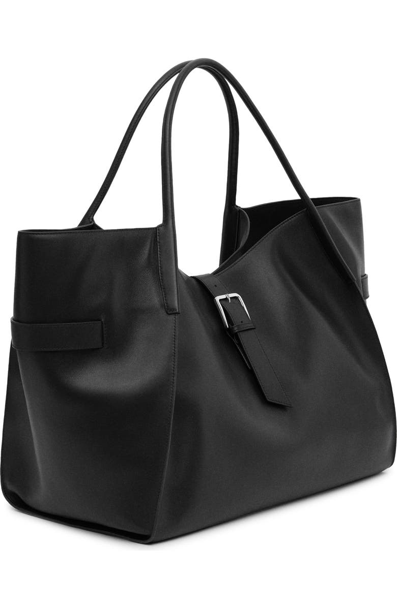 MANGO Maxi Leather Shopper Bag, Alternate, color,