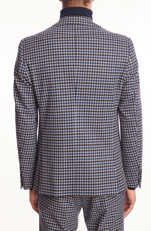 Paisley & Gray Dover Slim Fit Blue Houndstooth Blazer In Blue