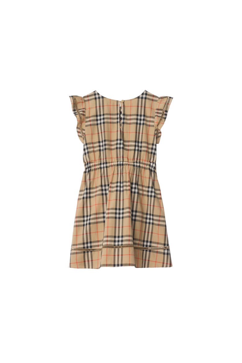 Check Cotton Dress, Alternate, color, Sand beige