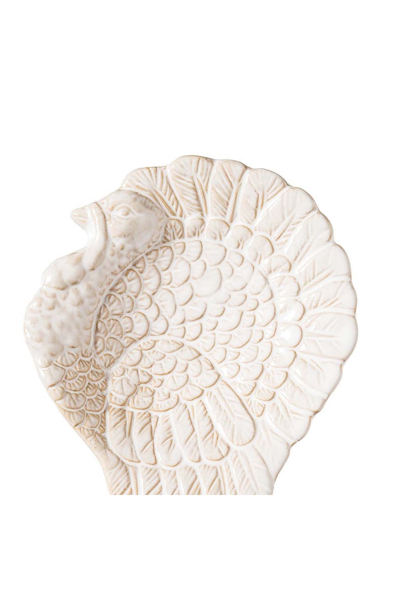 White Turkey Stoneware Thanksgiving Kitchen Spoon Rest 9", Alternate, color, White