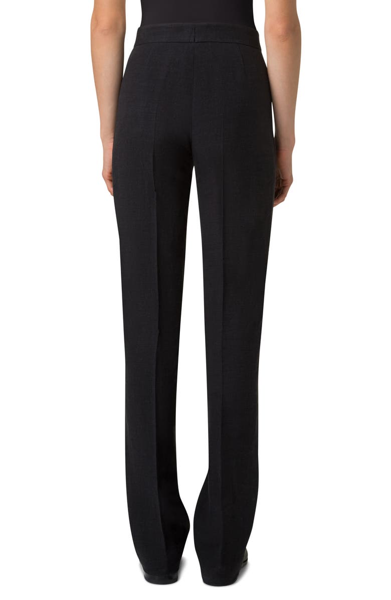 Akris Carl Linen & Wool Blend Pants, Alternate, color, Black