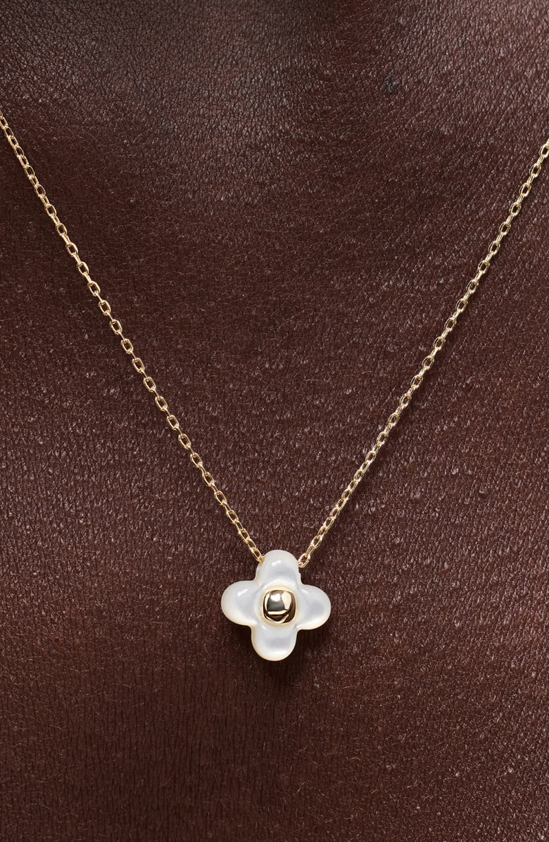 Ana Luisa Liora Flower Pendant Necklace, Alternate, color, Gold / White