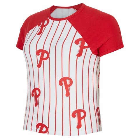 Women's Concepts Sport  White Philadelphia Phillies Outbound Pinstripe Raglan T-Shirt