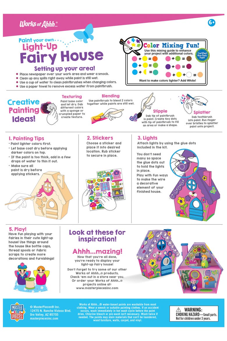 Light-Up Fairy House Wood Craft Kit, Alternate, color, Multicolor