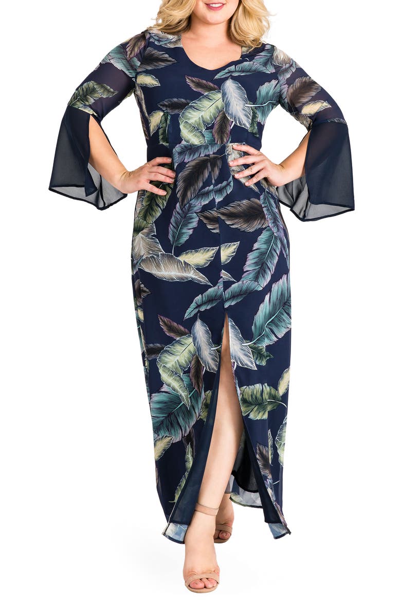 Norah Maxi Dress, Alternate, color, LEAF PRINT