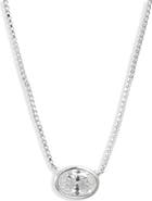 Nordstrom Bezel Cubic Zirconia Solitaire Pendant Necklace