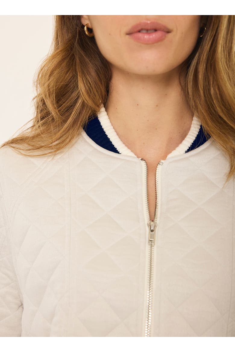 Quilted Bomber Jacket, Alternate, color, Cream