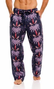 The Lazy Poet Drew Riviera Palms Print Linen Pajama Pants