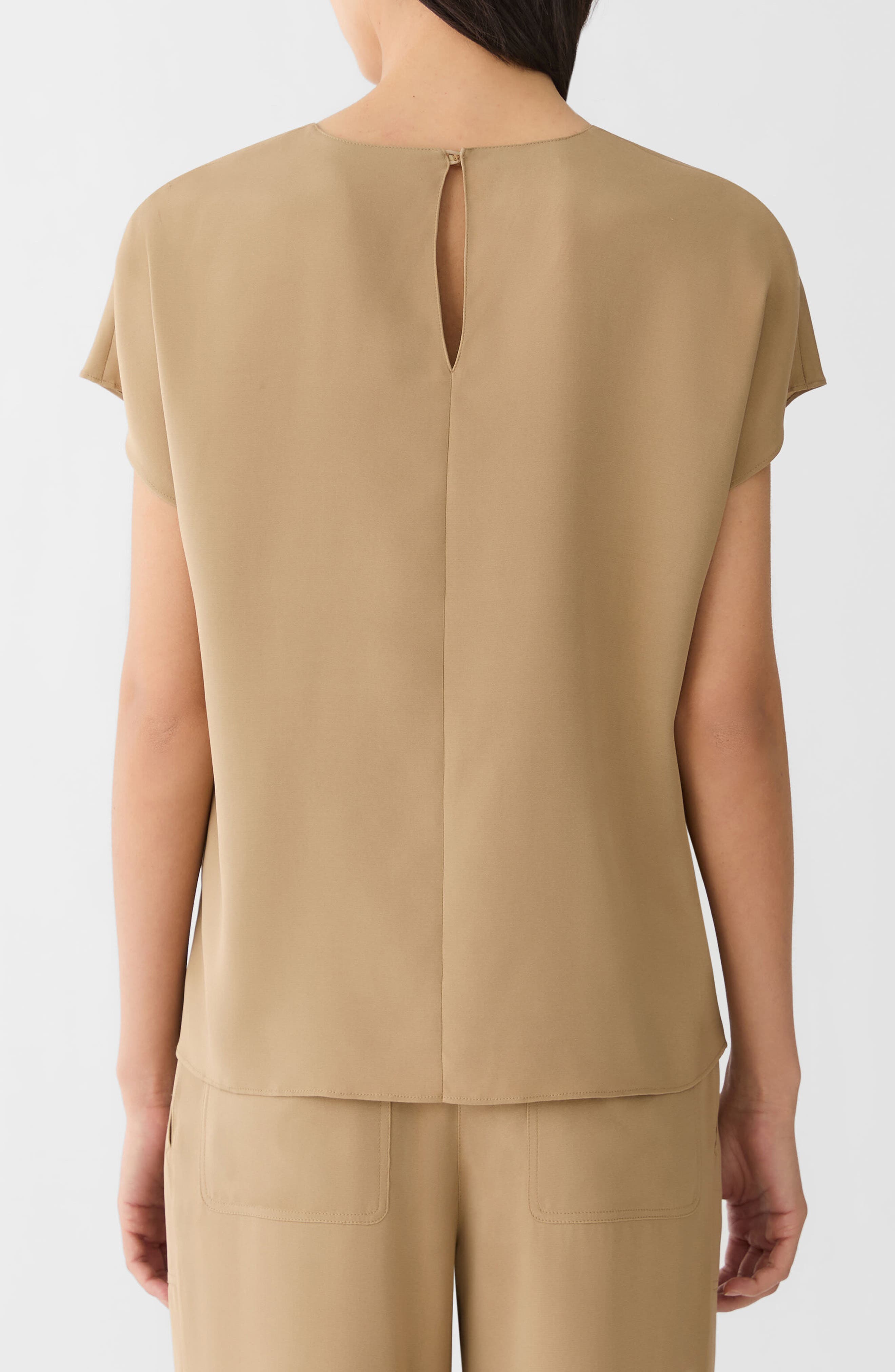 Short Sleeve Stretch Silk Top - image 4