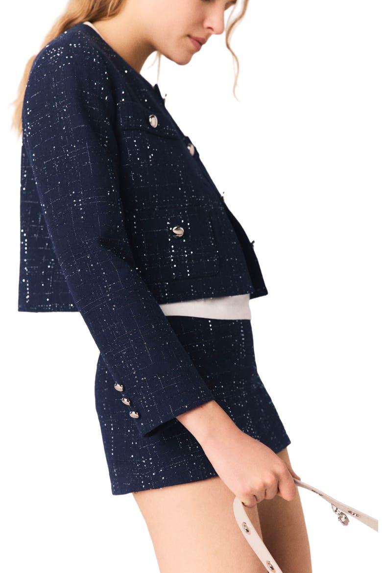 Short jacket with patch pockets, Alternate, color, Navy