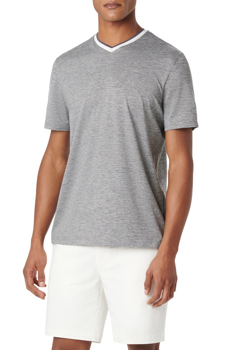 Bugatchi V-Neck Performance T-Shirt, Main, color, 