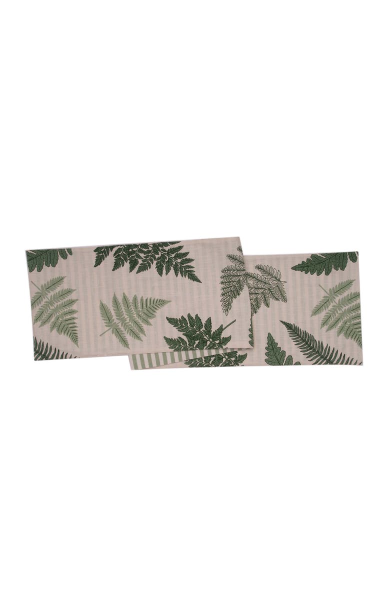 C&F Home Botanical Forest Reversible Graphic Print Machine Washable Table Runner 14" x 72", Main, color, Green