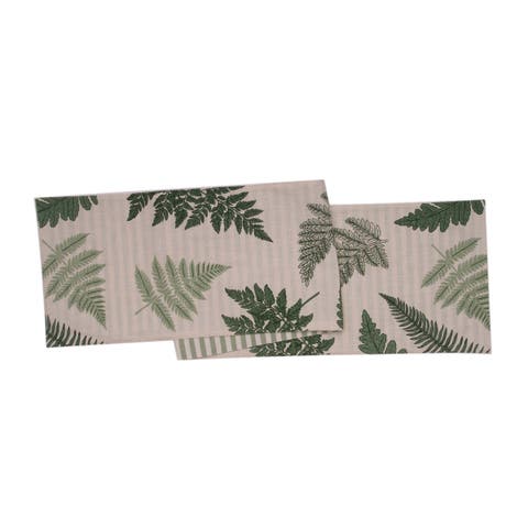 Botanical Forest Reversible Graphic Print Machine Washable Table Runner 14" x 72"