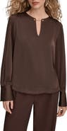Donna Karan New York Chain Detail Long Sleeve Top