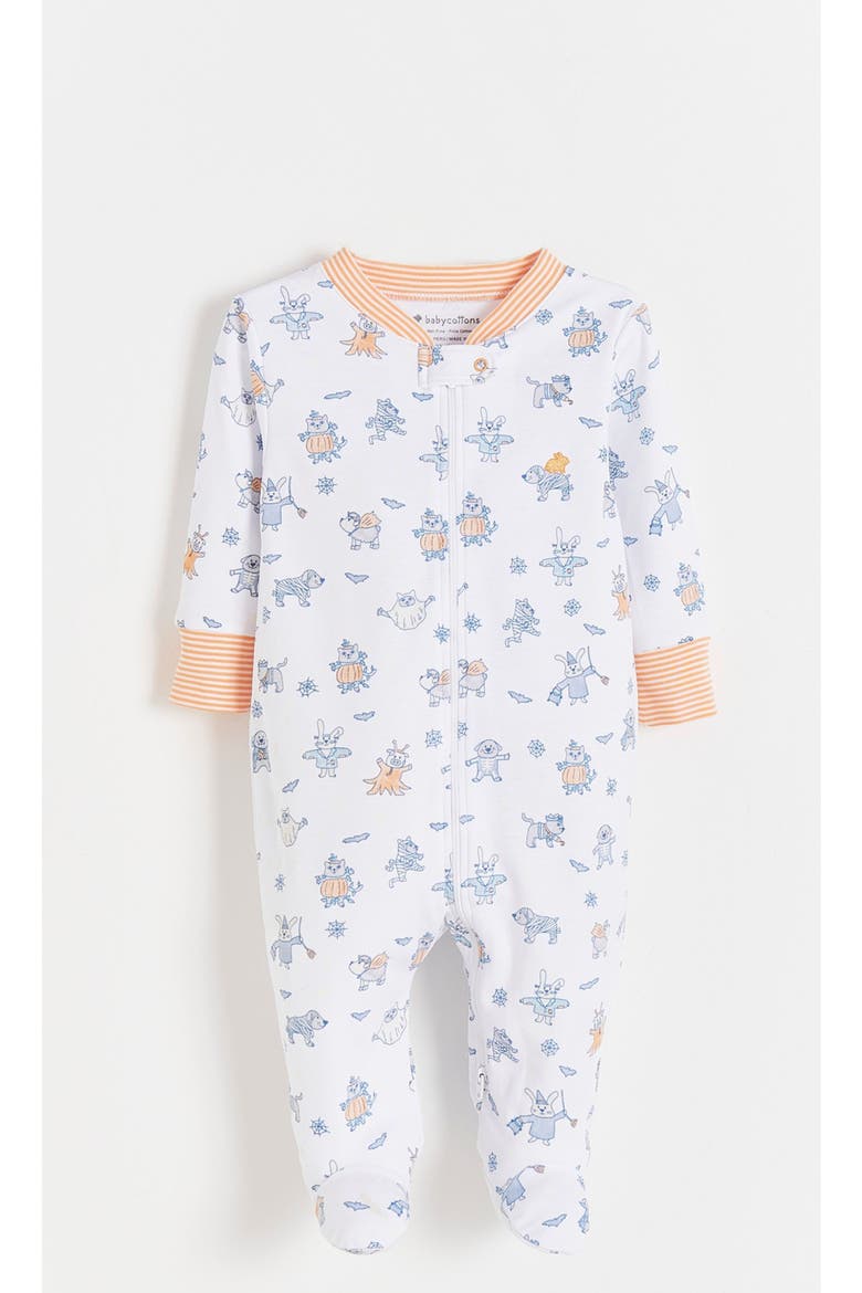 Halloween Zip Footed Pajama for Infant, Main, color, FULL-PRINT