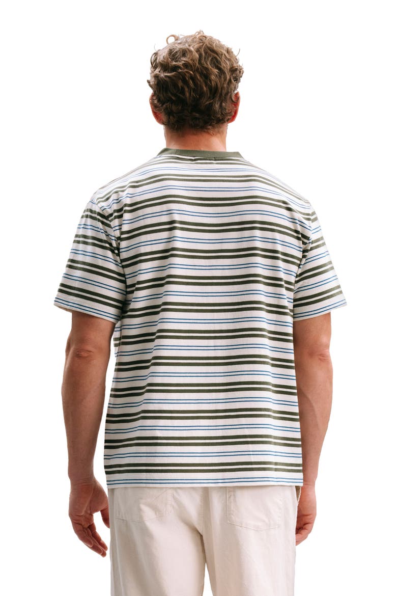 The Recycled Stripe Tee, Alternate, color, White/Surplus Stripe