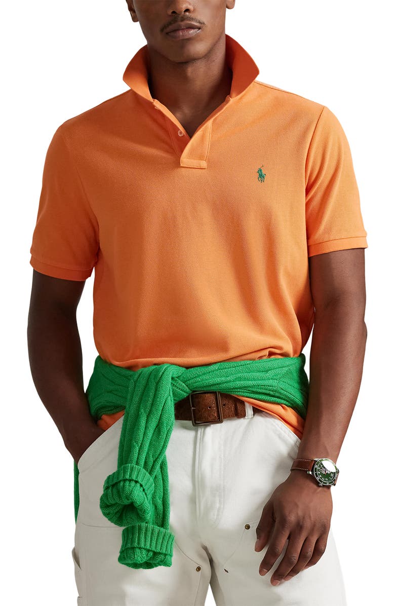 Polo Ralph Lauren The Iconic Cotton Piqué Polo, Main, color, Kona Orange