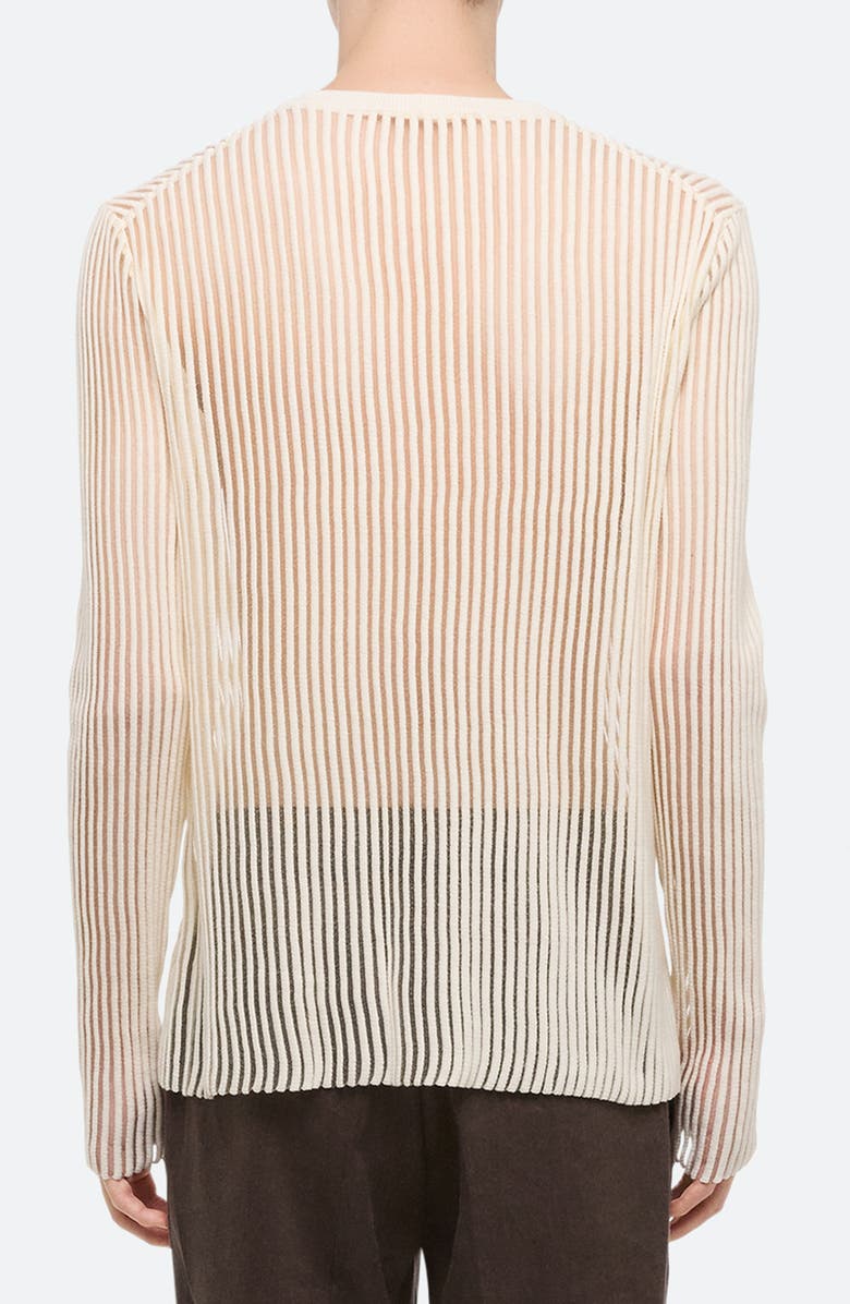 Helmut Lang Sheer Stripe Crewneck T-Shirt, Alternate, color, Ivory