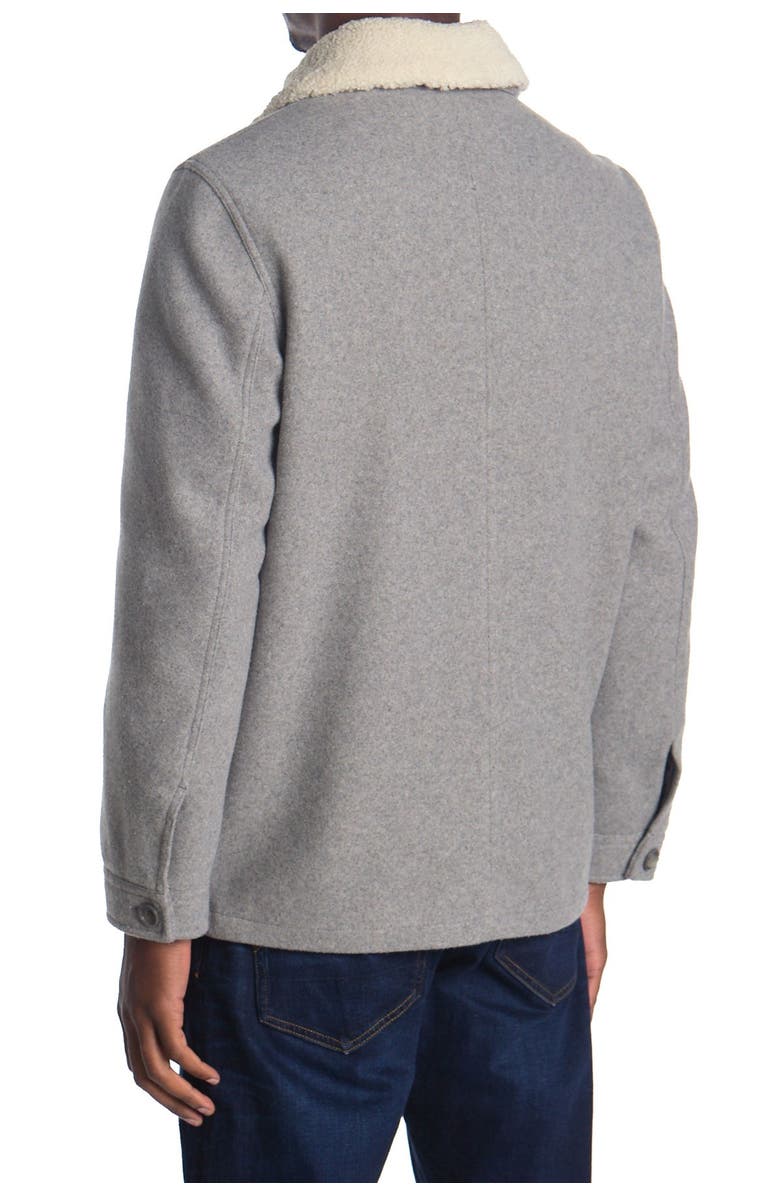 Michael Kors Faux Shearling Collar Button Front Coat, Main, color, 