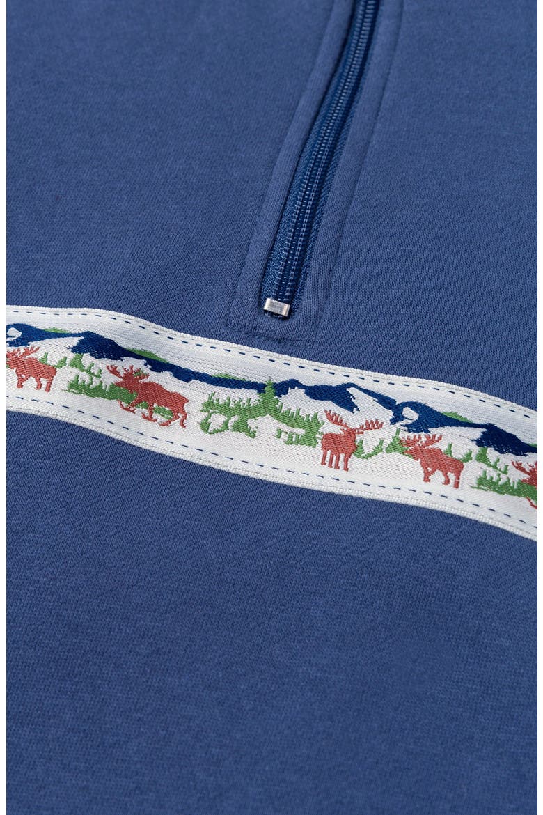 Acadia Moose Quarter Zip Fleece, Alternate, color, Blue Fog