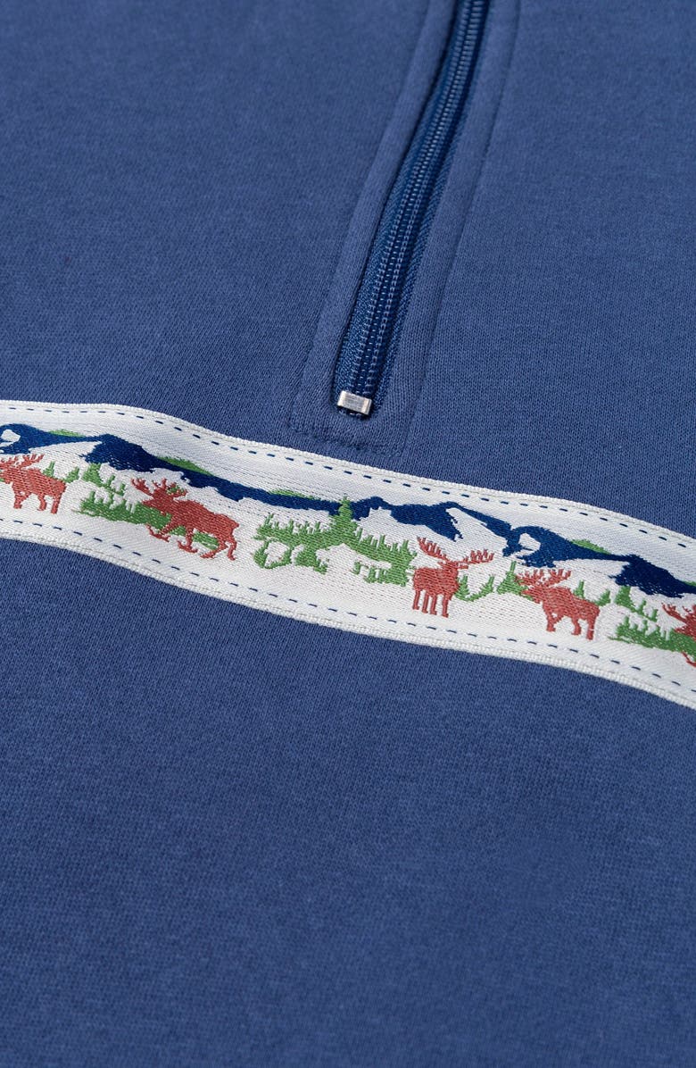 Parks Project Acadia Moose Quarter Zip Fleece, Alternate, color, Blue Fog