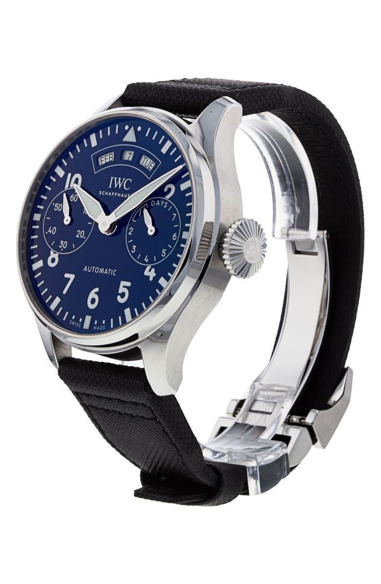 Watchfinder & Co. IWC Preowned 2018 Big Pilot's IW502708 Leather Strap Watch, 46.2mm, Alternate, color, Blue